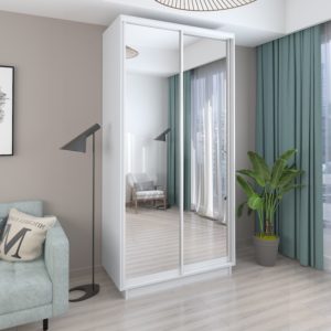 White - 160 cm - with Mirror Doors