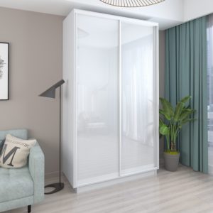 White - 120 cm - with Glass Doors
