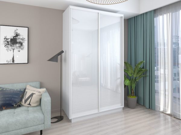 White - 120 cm - with Glass Doors