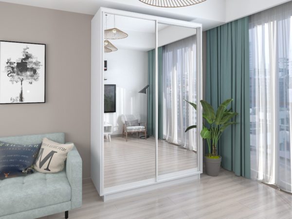 White - 120 cm - with Mirror Doors