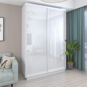 White - 140 cm - with Glass Doors
