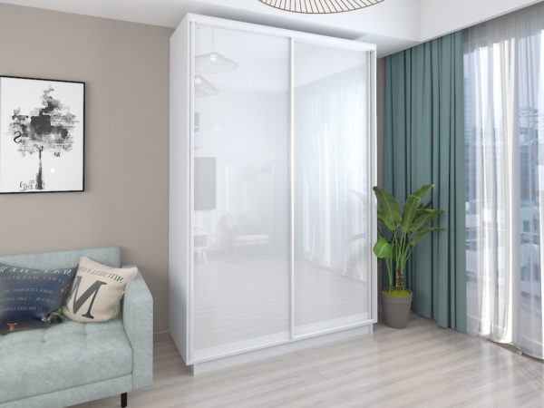 White - 160 cm - with Glass Doors