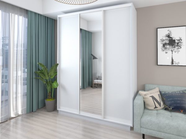 White - 180 cm - with Mirror Door